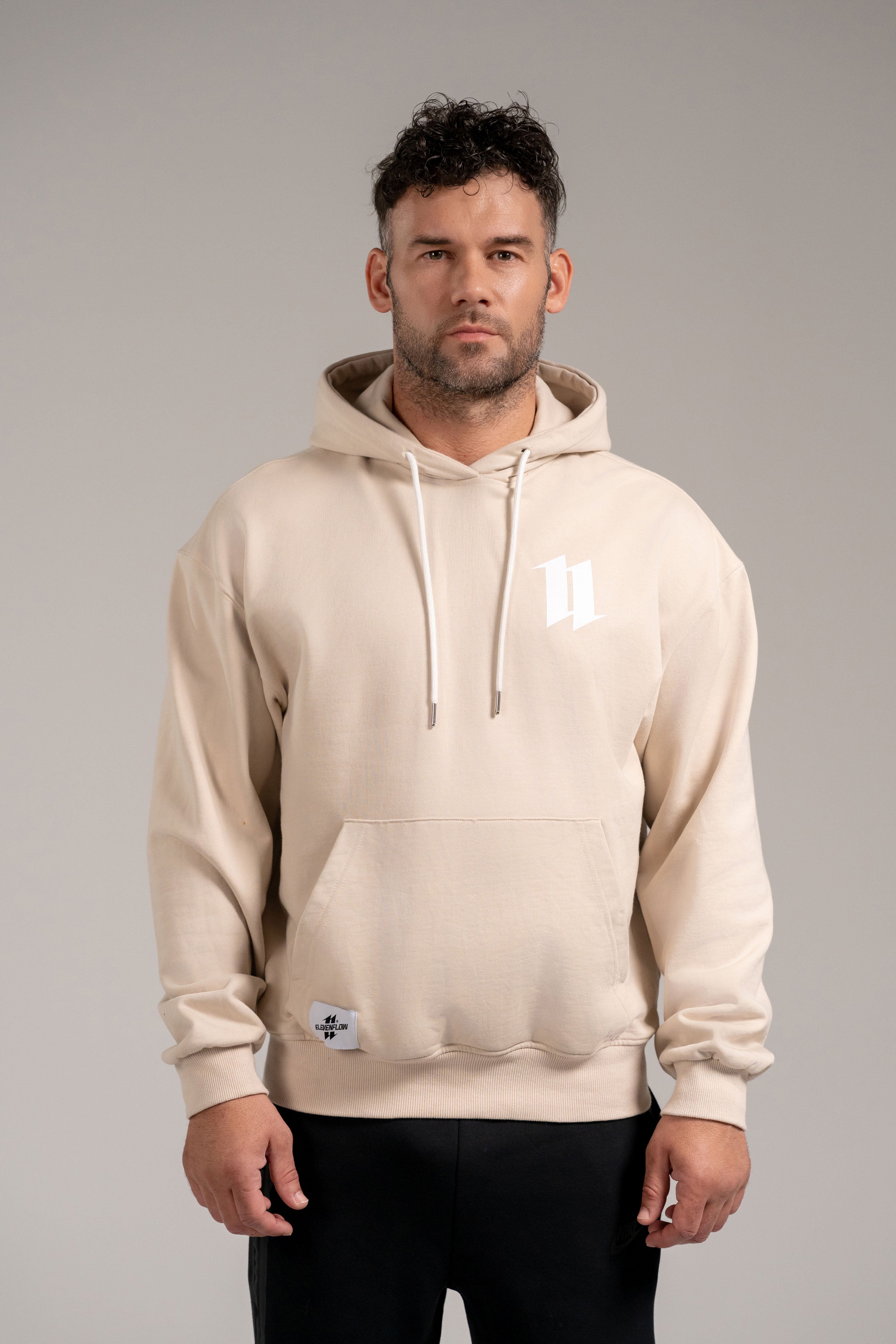 Cream Beige Standard Fit Hoodie ElevenFlow